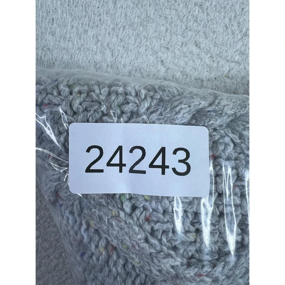 Lands' End Womens Gray Cable Knit Wool‎ Blend Crewneck Pullover Sweater Medium